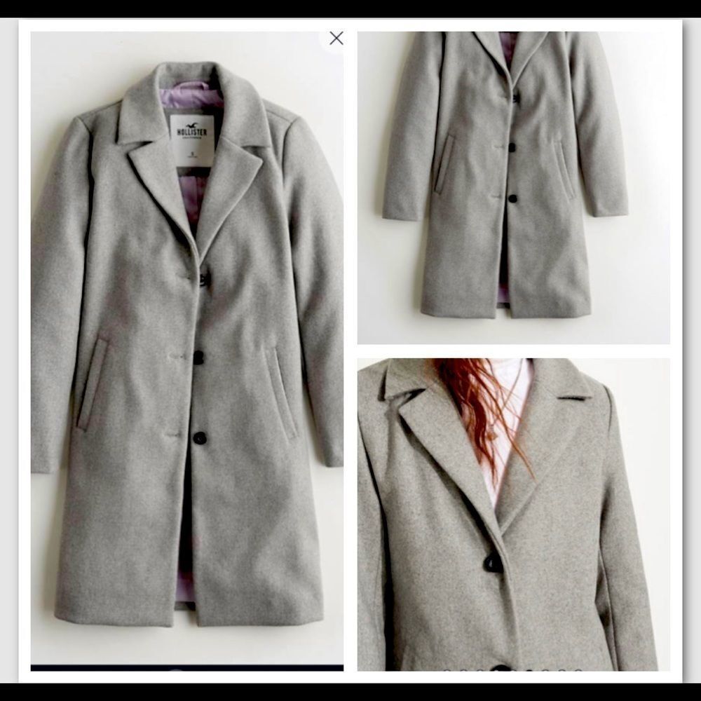 HOLLISTER Long Bottom Front Winter Coat